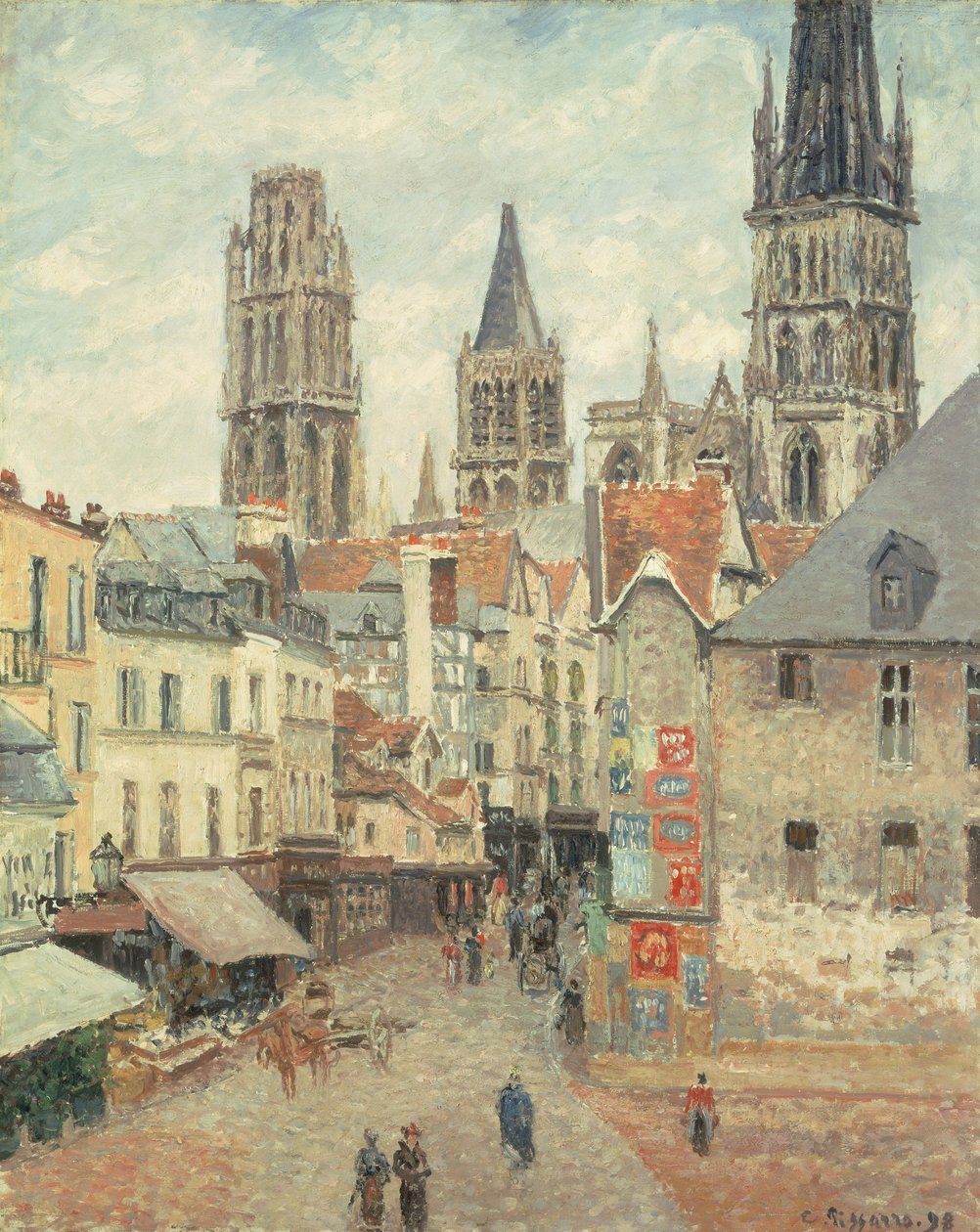 Rue de l"epicerie Rouenben, egy szürke reggelen, 1898 alkotó: Camille Jacob Pissarro