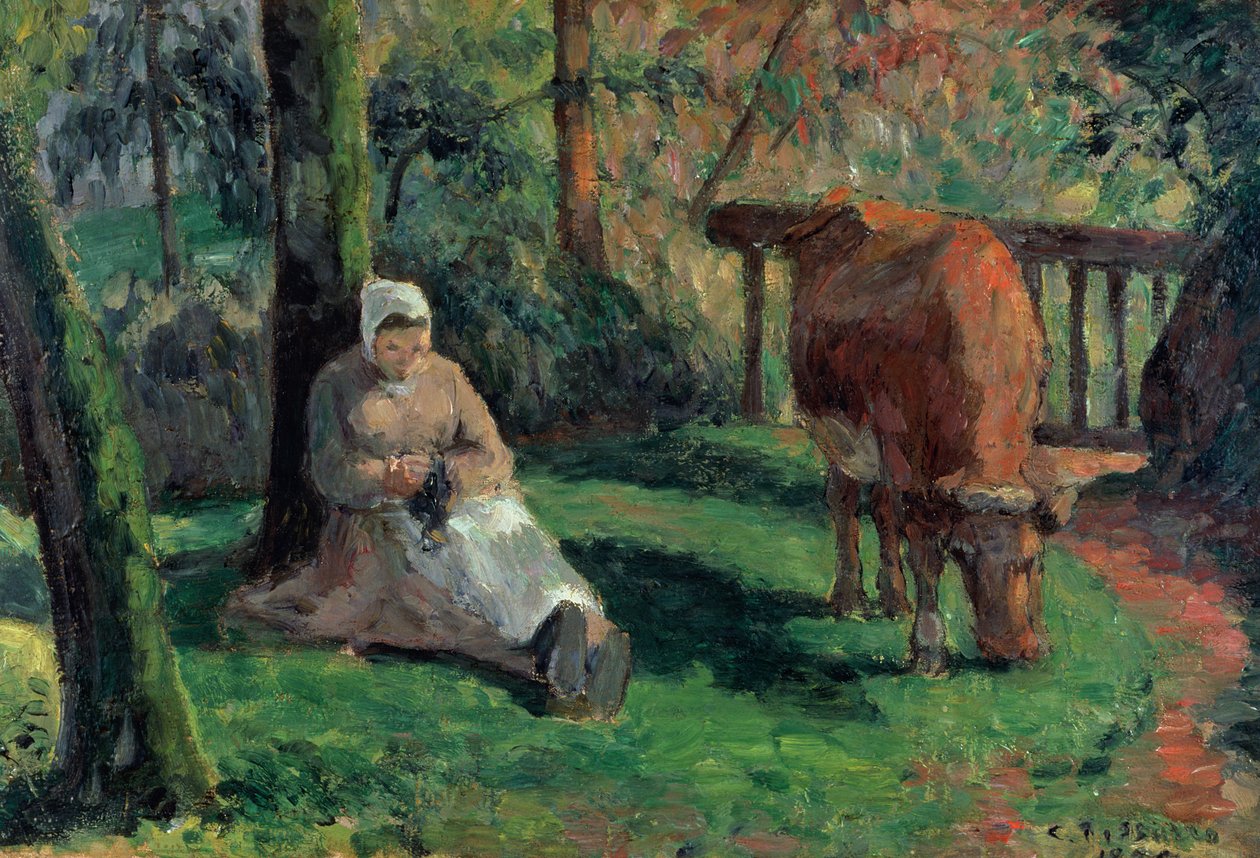 Pásztorlány, Montfoucault, 1875 alkotó: Camille Jacob Pissarro