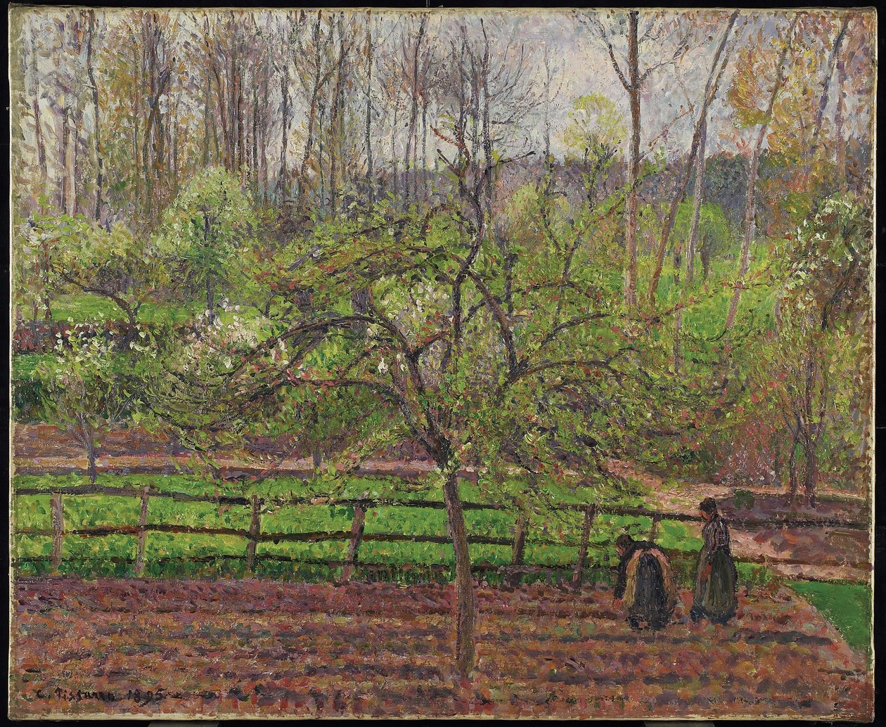 Tavasz, szürke időjárás, Eragny, 1895 alkotó: Camille Jacob Pissarro