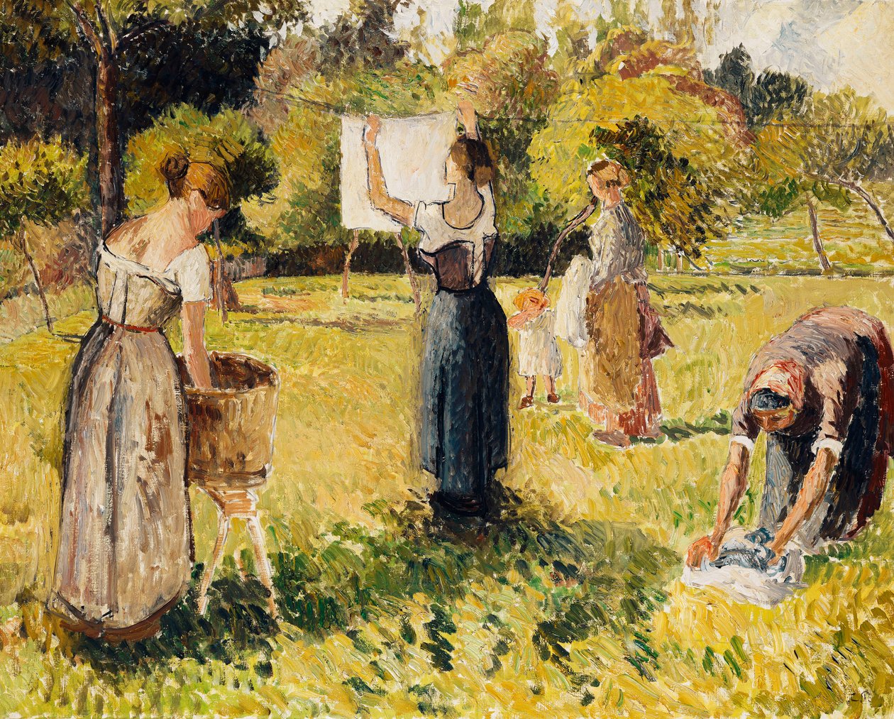 Study of Washers at Eragny; The Washers, tanulmány, Eragny, 1901 körül alkotó: Camille Jacob Pissarro