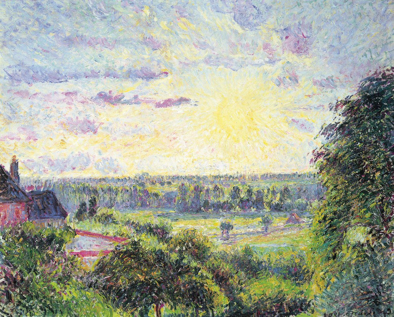 Naplemente Eragnyban, 1891 alkotó: Camille Jacob Pissarro