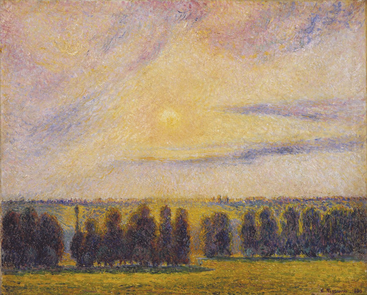 Naplemente Èragnyban, 1890 alkotó: Camille Jacob Pissarro