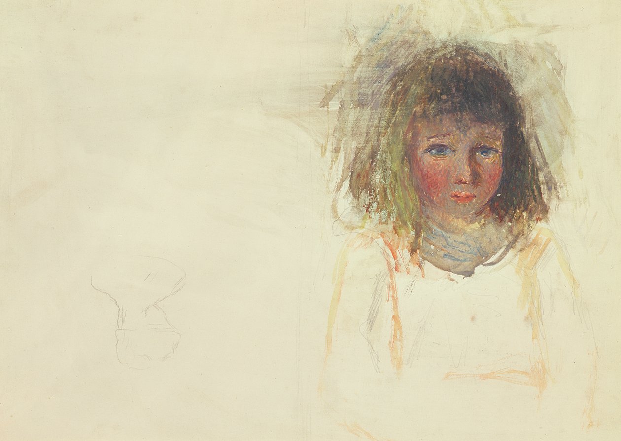 The Artists Son Georges, 1880 körül (wc és grafit nehéz szőtt papíron) alkotó: Camille Jacob Pissarro