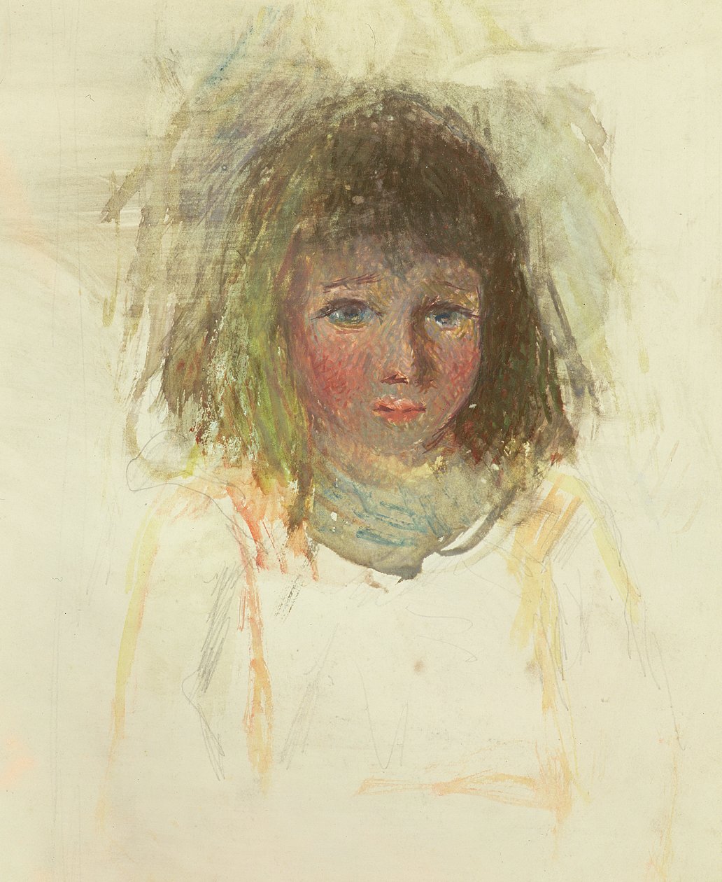 The Artists Son Georges, részlet, 1880 körül (wc és grafit nehéz szőtt papíron) alkotó: Camille Jacob Pissarro
