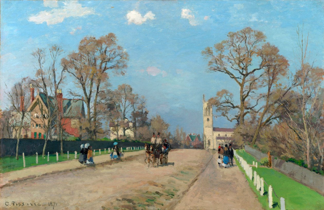 The Avenue, Sydenham, 1871 alkotó: Camille Jacob Pissarro