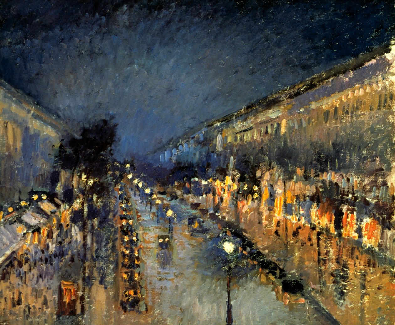 A Boulevard Montmartre éjjel, 1897 alkotó: Camille Jacob Pissarro