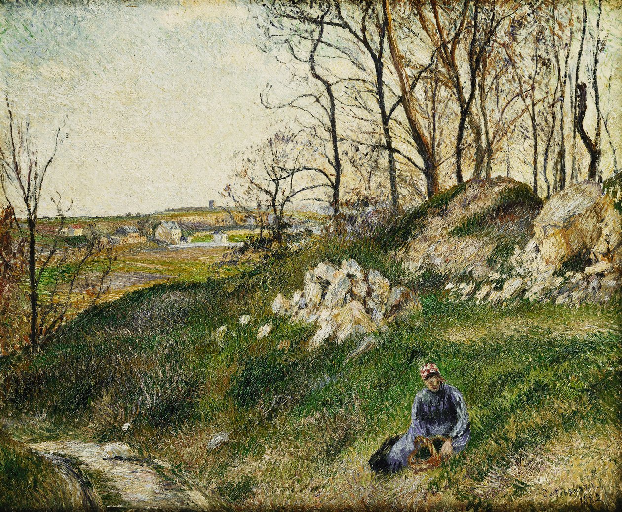 A káposztaszedők, Pontoise; A káposztabánya, Pontoise, 1882 alkotó: Camille Jacob Pissarro