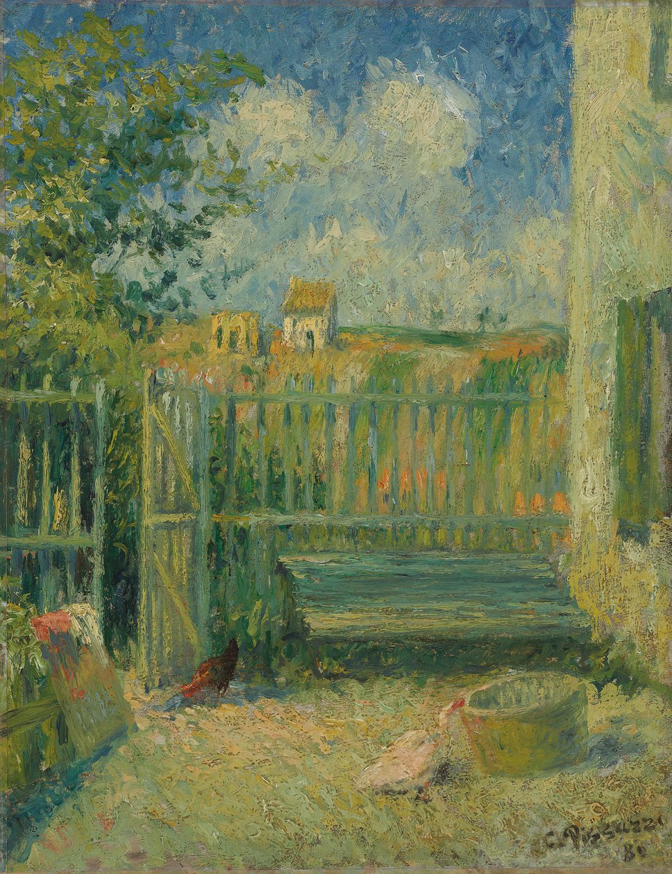 Maison Rondest udvara, Pontoise; A Rondest ház udvara, Pontoise, 1880 alkotó: Camille Jacob Pissarro