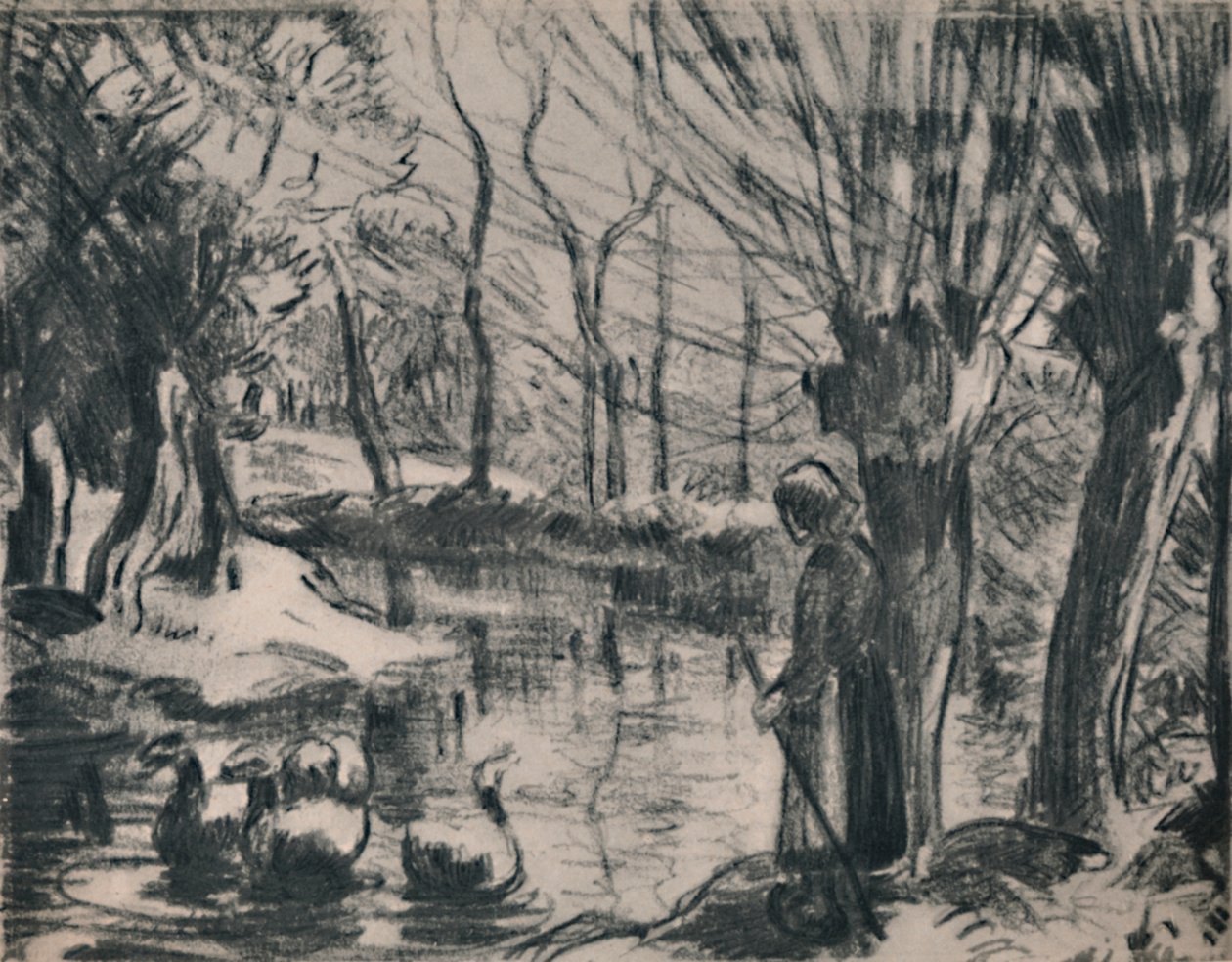 The Goose Girl, 1870-es évek, 1946 alkotó: Camille Jacob Pissarro