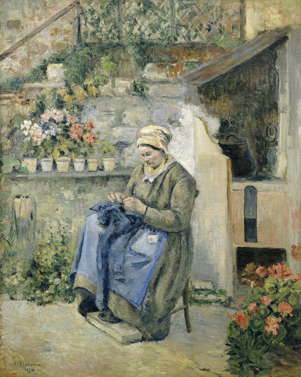 A vidám anya; La Mere Jolly, 1874 alkotó: Camille Jacob Pissarro