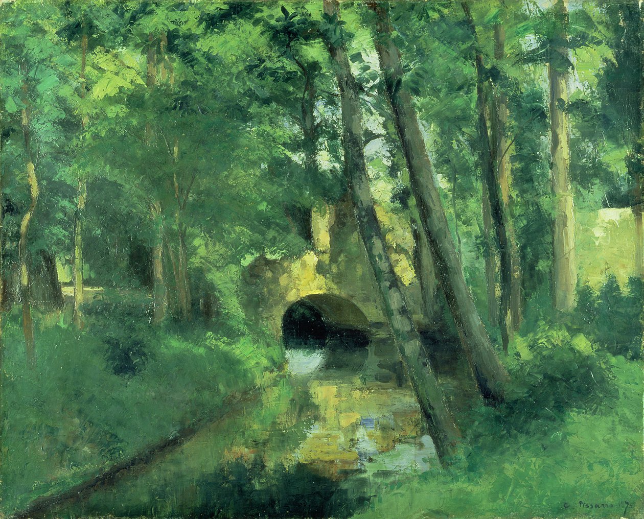 A kis híd, Pontoise, 1875 alkotó: Camille Jacob Pissarro