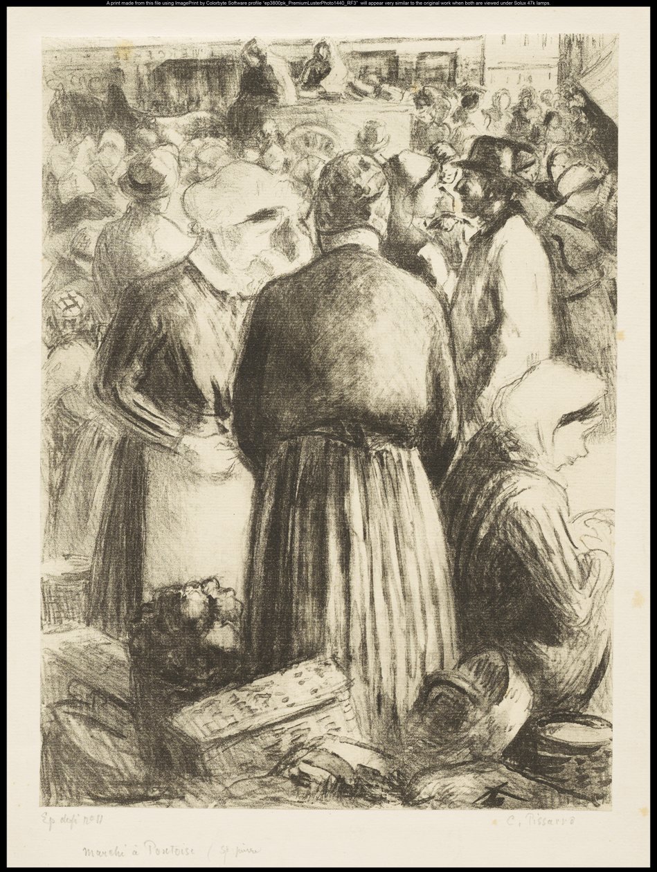 Pontoise-i piac, 1895 körül alkotó: Camille Jacob Pissarro
