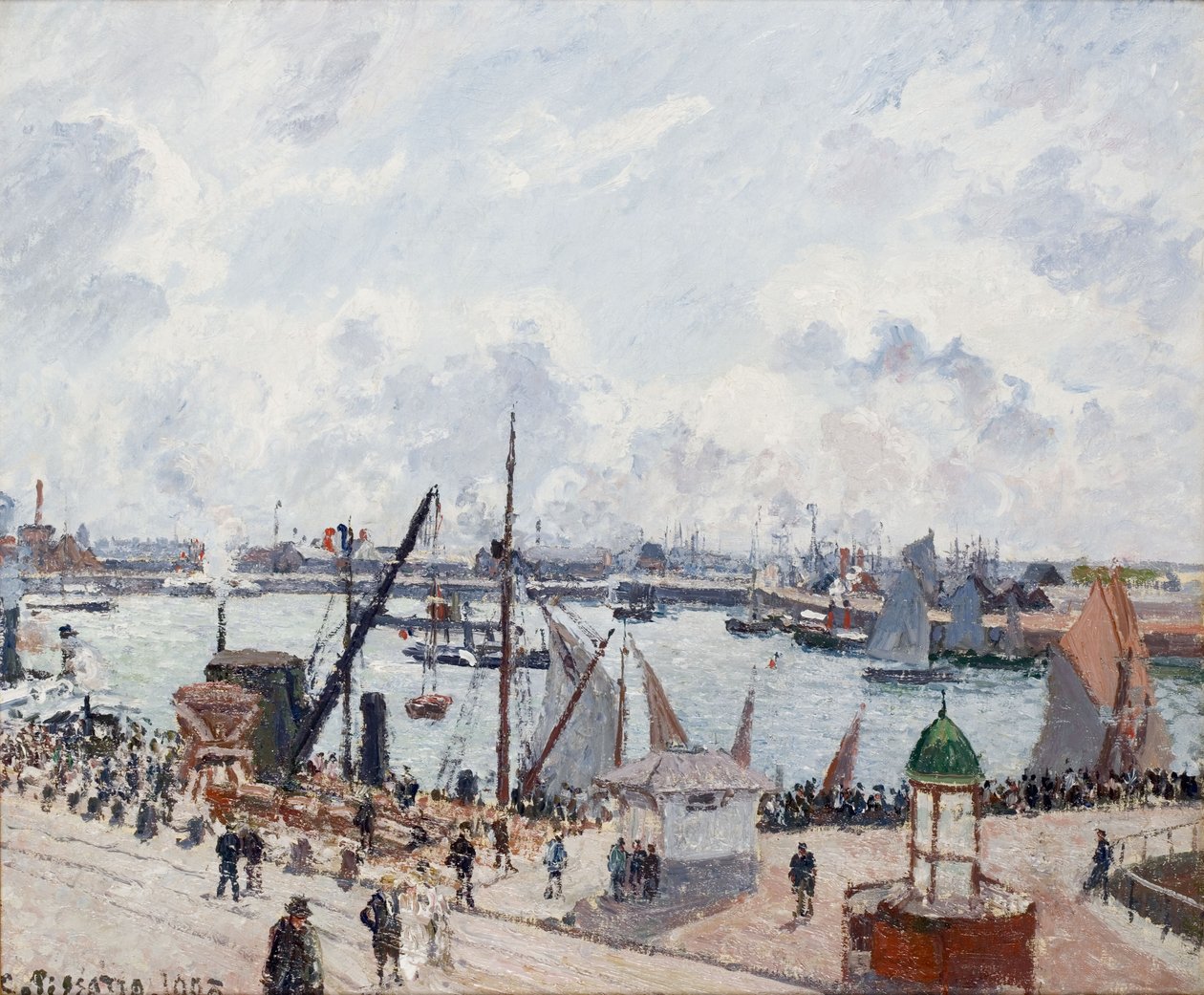Le Havre külső kikötője. Reggel. Nap alkotó: Camille Jacob Pissarro