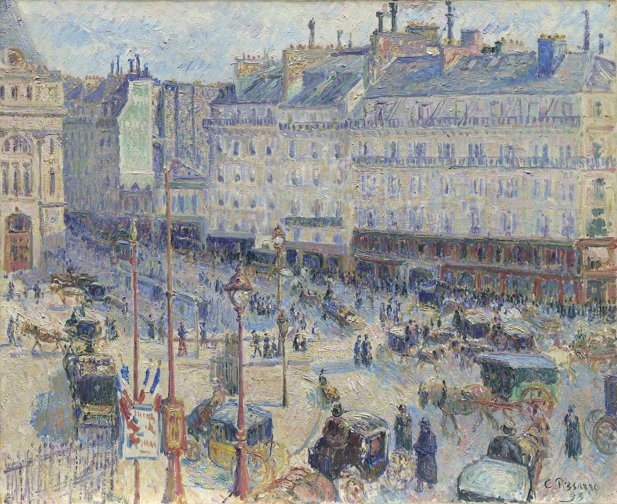 A Place du Havre, Párizs, 1893 alkotó: Camille Jacob Pissarro