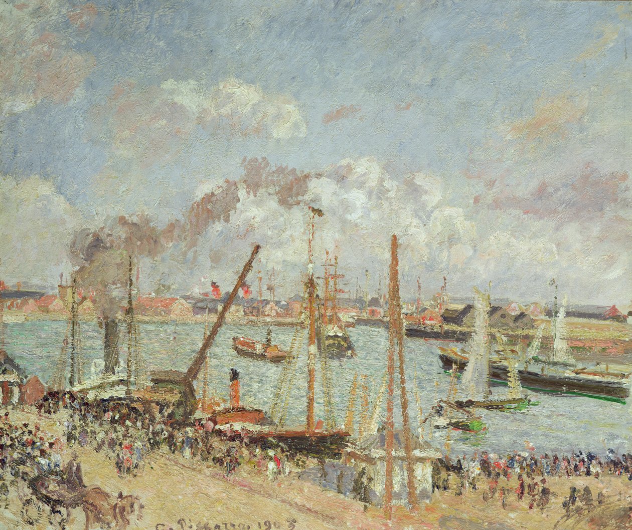 Le Havre kikötője, délután, nap, 1903 alkotó: Camille Jacob Pissarro