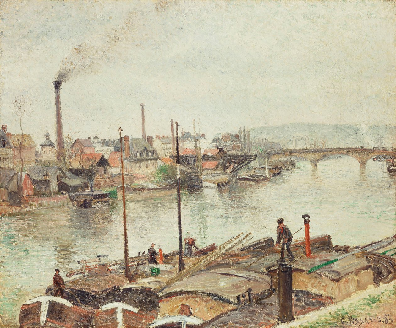 Rouen kikötője, 1883 alkotó: Camille Jacob Pissarro