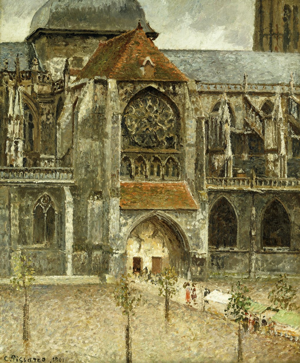 A Dieppe-i Saint-Jacques templom portálja; A Dieppe-i Saint-Jacques-templom portálja alkotó: Camille Jacob Pissarro