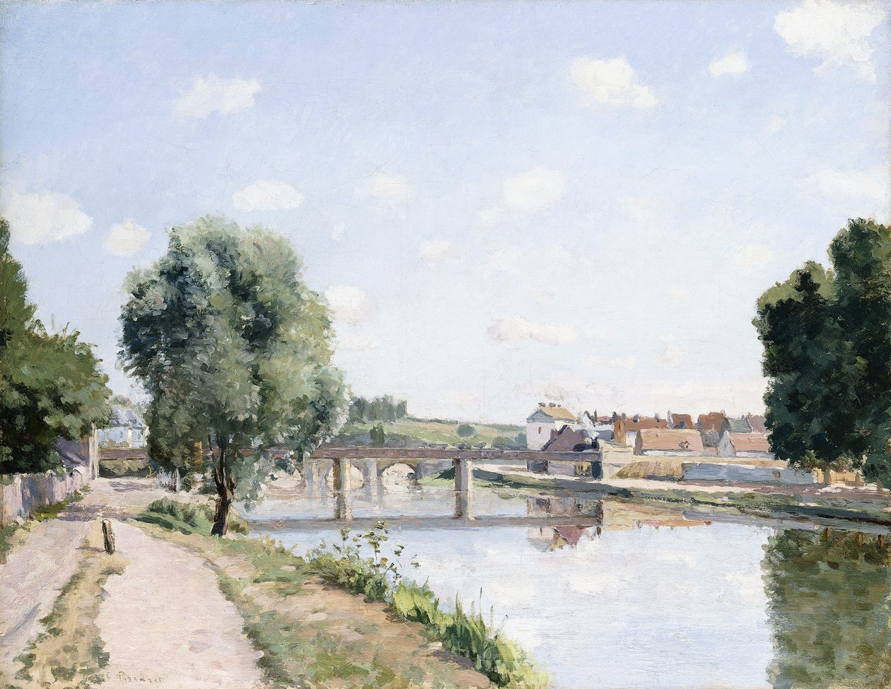 A vasúti híd, Pontoise, 1873 körül alkotó: Camille Jacob Pissarro