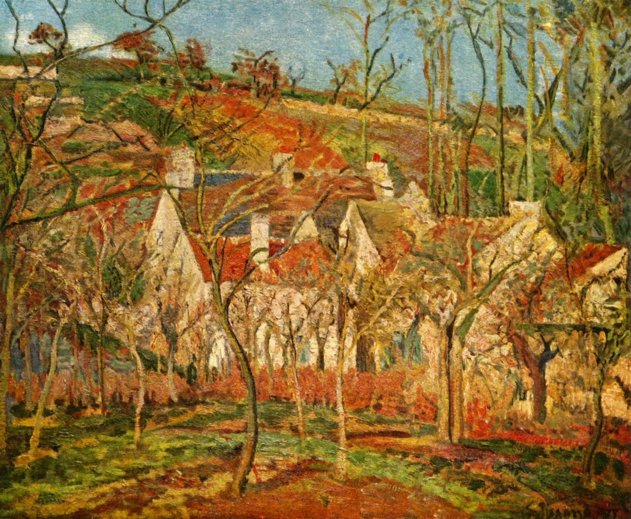 A vörös háztetők, 1877, 1939. alkotó: Camille Jacob Pissarro