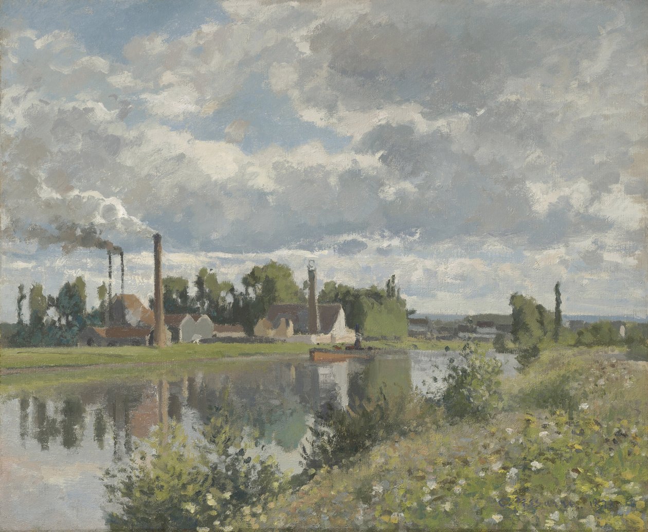 Az Oise folyó Pontoise közelében, 1873 alkotó: Camille Jacob Pissarro
