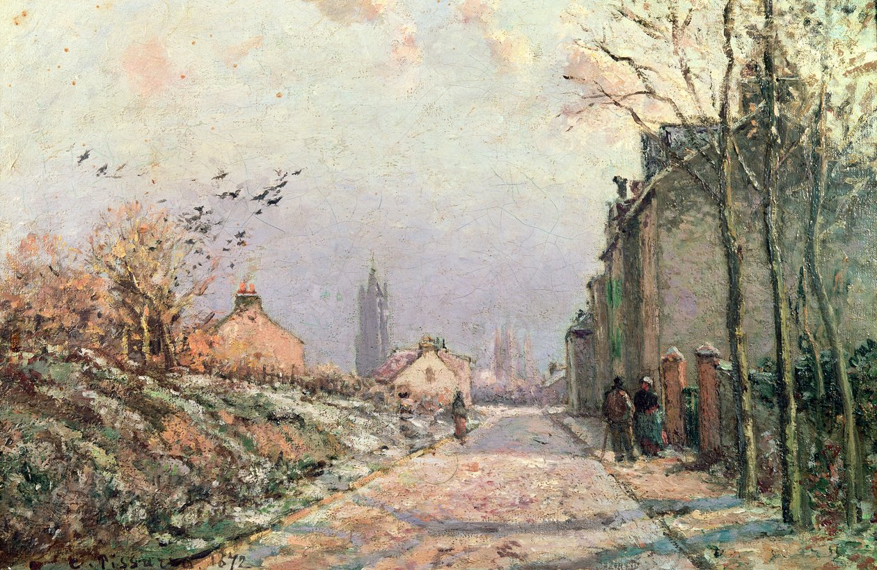 Az út, a tél hatása, 1872 alkotó: Camille Jacob Pissarro