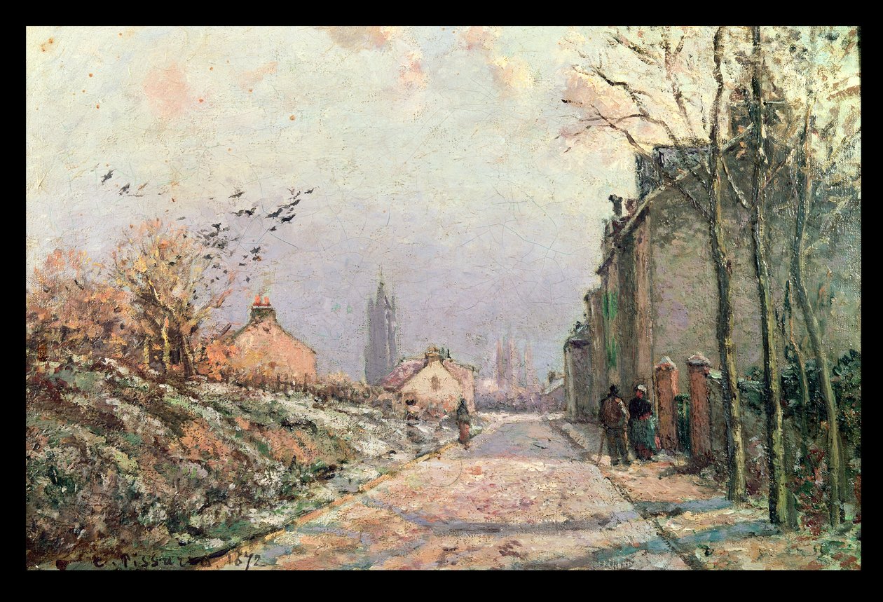 Az út, a tél hatása; La Route, Effet d"Hiver, 1872 alkotó: Camille Jacob Pissarro