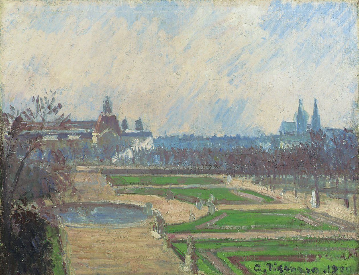 A Tuileries és a Louvre, 1900 alkotó: Camille Jacob Pissarro