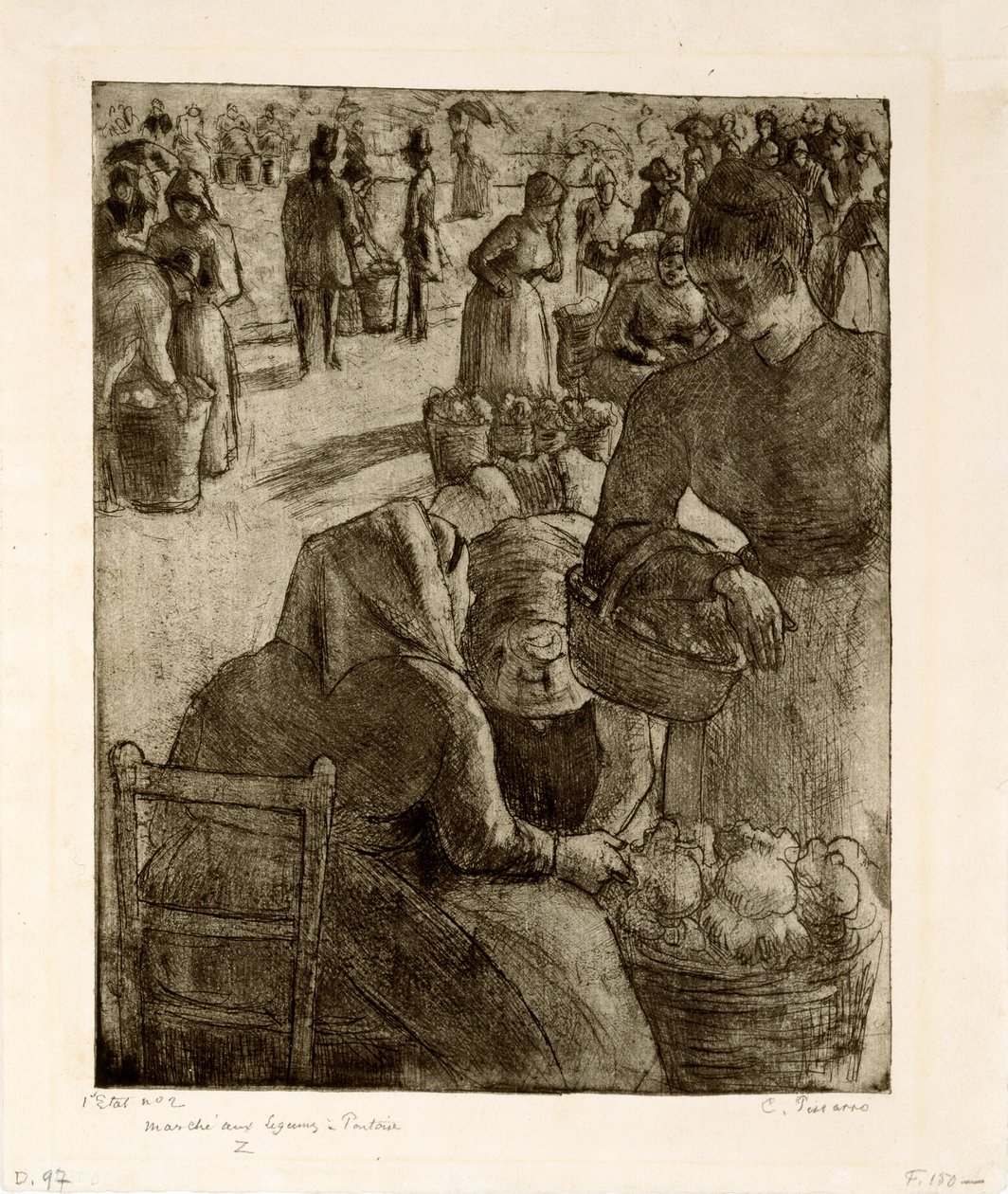 A pontoise-i zöldségpiac, 1891 alkotó: Camille Jacob Pissarro