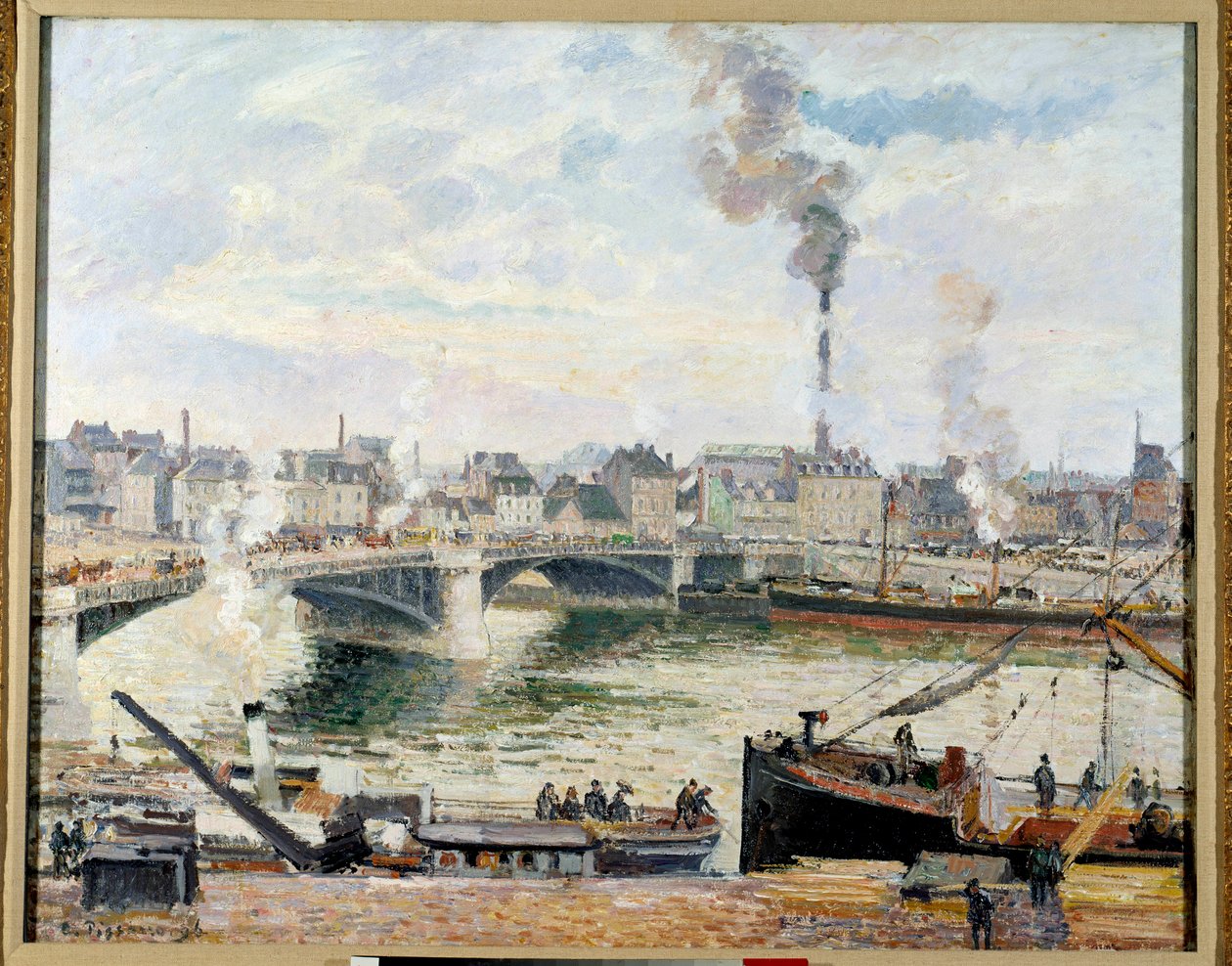 Rouen nagy hídja. Camille Pissarro (1830-1903) festménye alkotó: Camille Jacob Pissarro