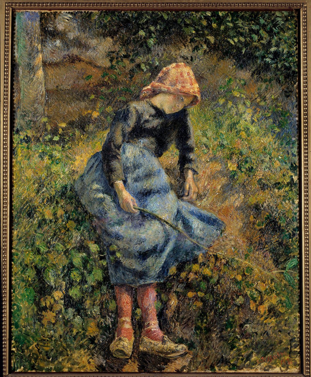 A pásztor azt mondja, hogy a leányzónak pálcája van. Camille Pissarro (1830-1903) festménye alkotó: Camille Jacob Pissarro