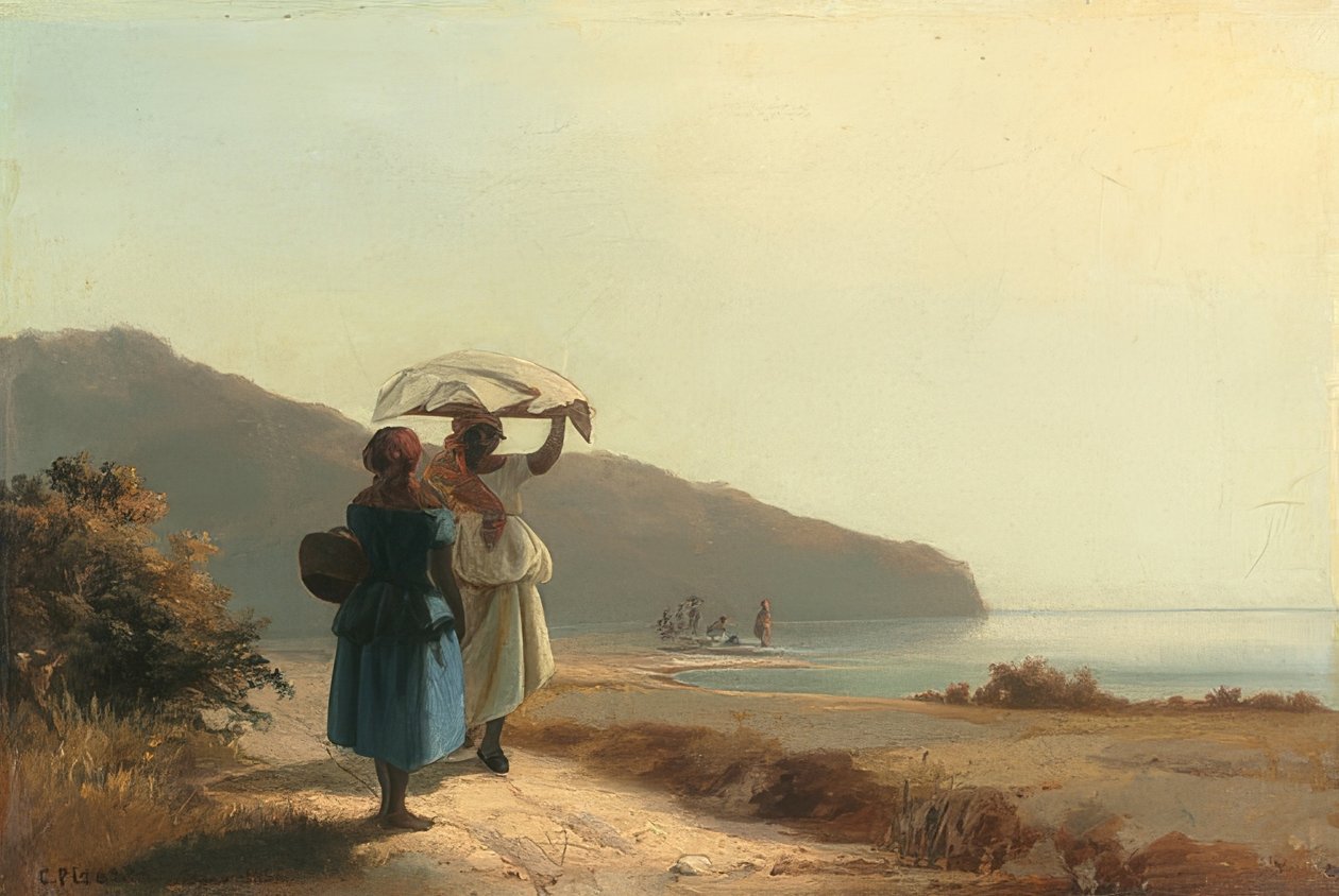 Szórakozás, Szent Tamás. 1856 alkotó: Camille Jacob Pissarro