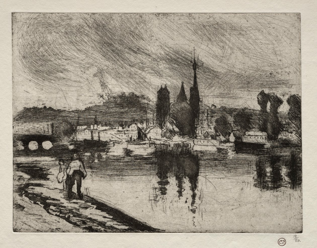 Rouen látképe, 1884. alkotó: Camille Jacob Pissarro