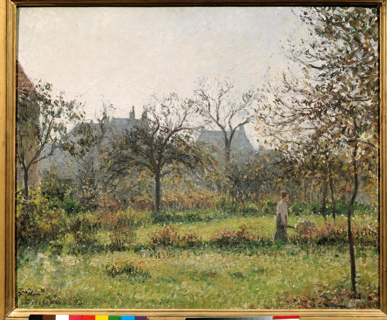 Nő a gyümölcsösben, őszi matiné, Camille Pissarro (1830-1903) Eragny festményének kertje 1897 V. 0,54x0,65 m Párizs, Muse d