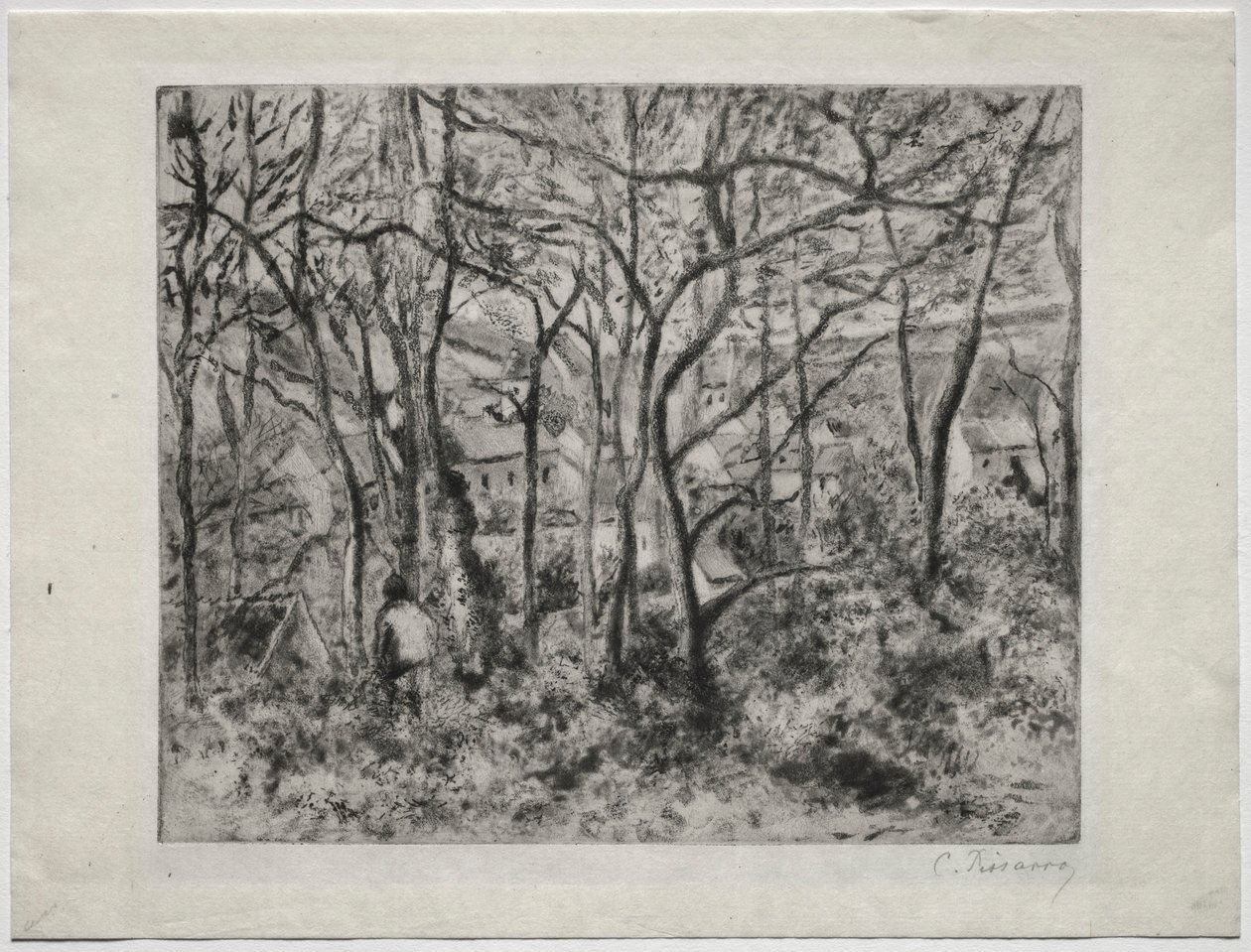 Erdős táj LHermitage-ban, Pontoise, 1879. alkotó: Camille Jacob Pissarro