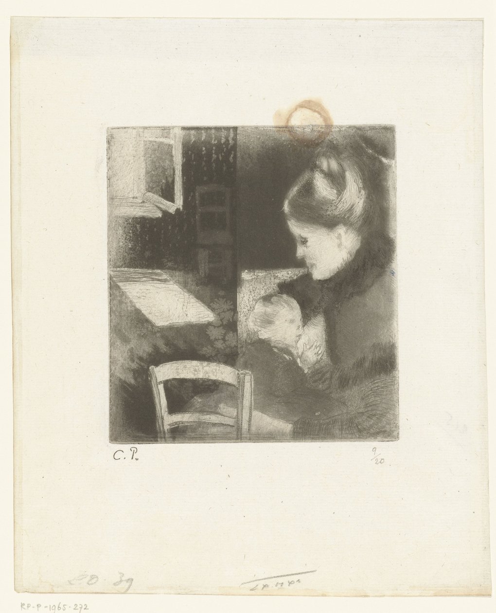 Szoptató nő Enfant têtant sa mère alkotó: Camille Jacob Pissarro