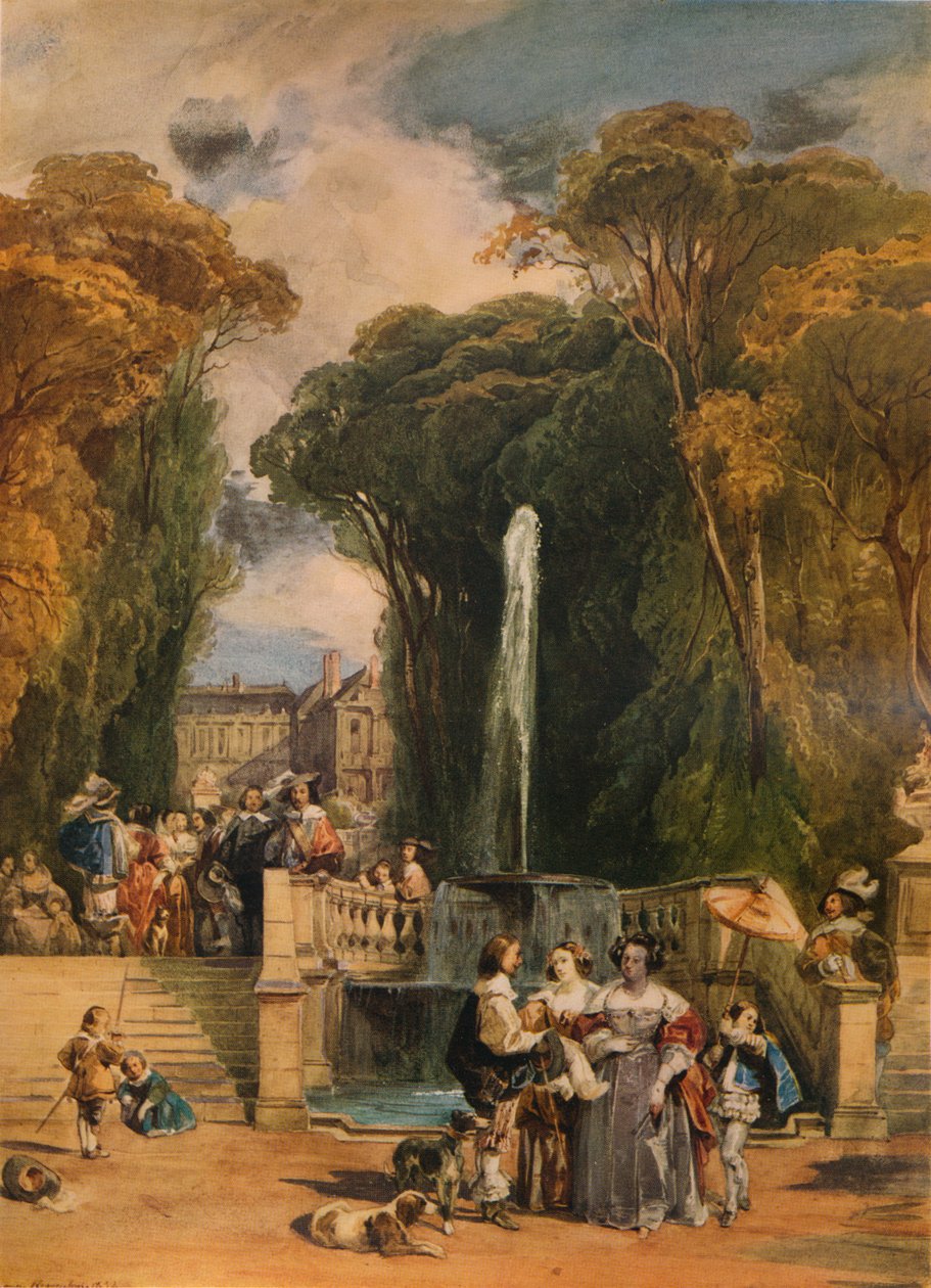 Egy francia kastély kertje, 1832, 1938 alkotó: Camille Joseph Etienne Roqueplan