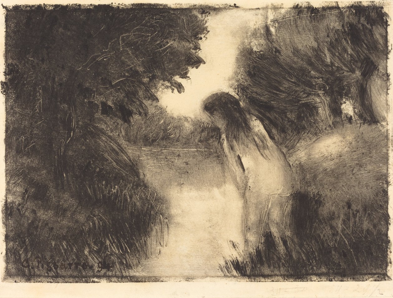 Egy fürdőző alkotó: Camille Pissarro