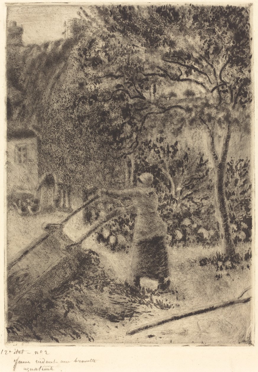 Egy talicskát ürítő nő Talicskát ürítő nő, 1880. alkotó: Camille Pissarro