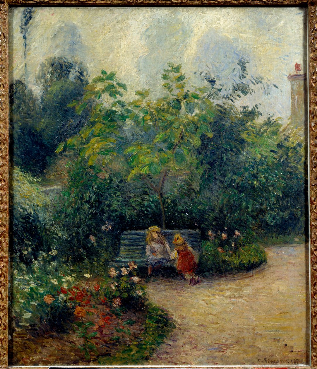 Kertsarok az Ermitázsnál (a Mathurinok kertje) Camille Pissarro (1830-1903) festménye 1877. Méret: 0,55 x 0,46 m Párizs, musee d
