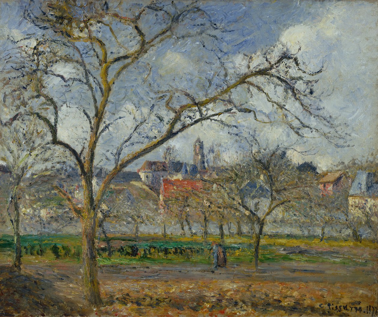 Gyümölcsöskert Pontoise-ban télen alkotó: Camille Pissarro
