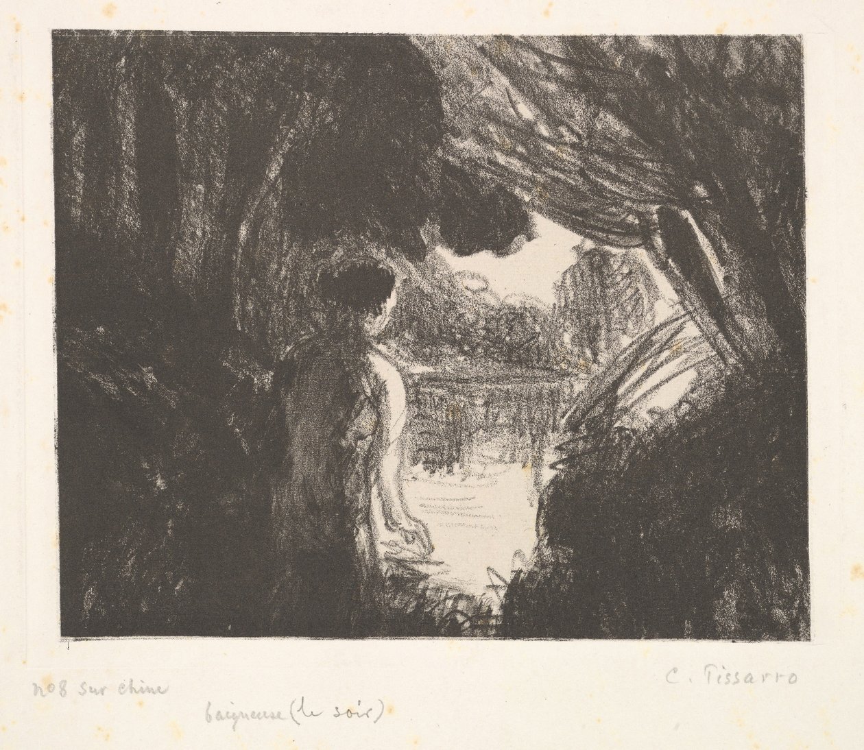 Fürdő, este, 1897. alkotó: Camille Jacob Pissarro