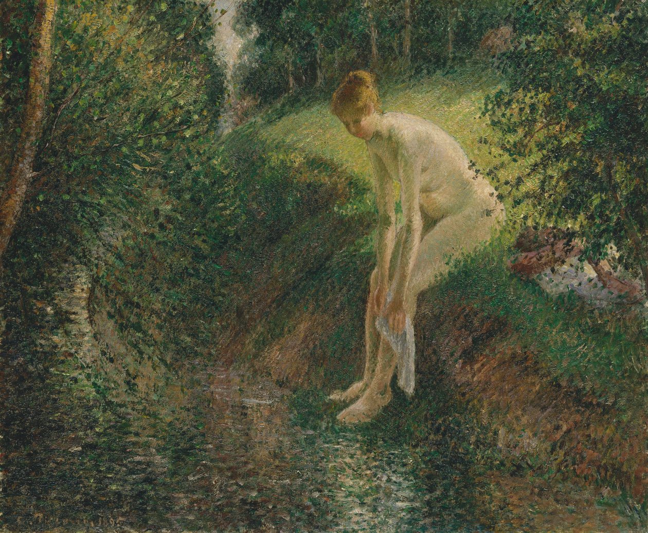 Fürdő az erdőben, 1895. alkotó: Camille Jacob Pissarro