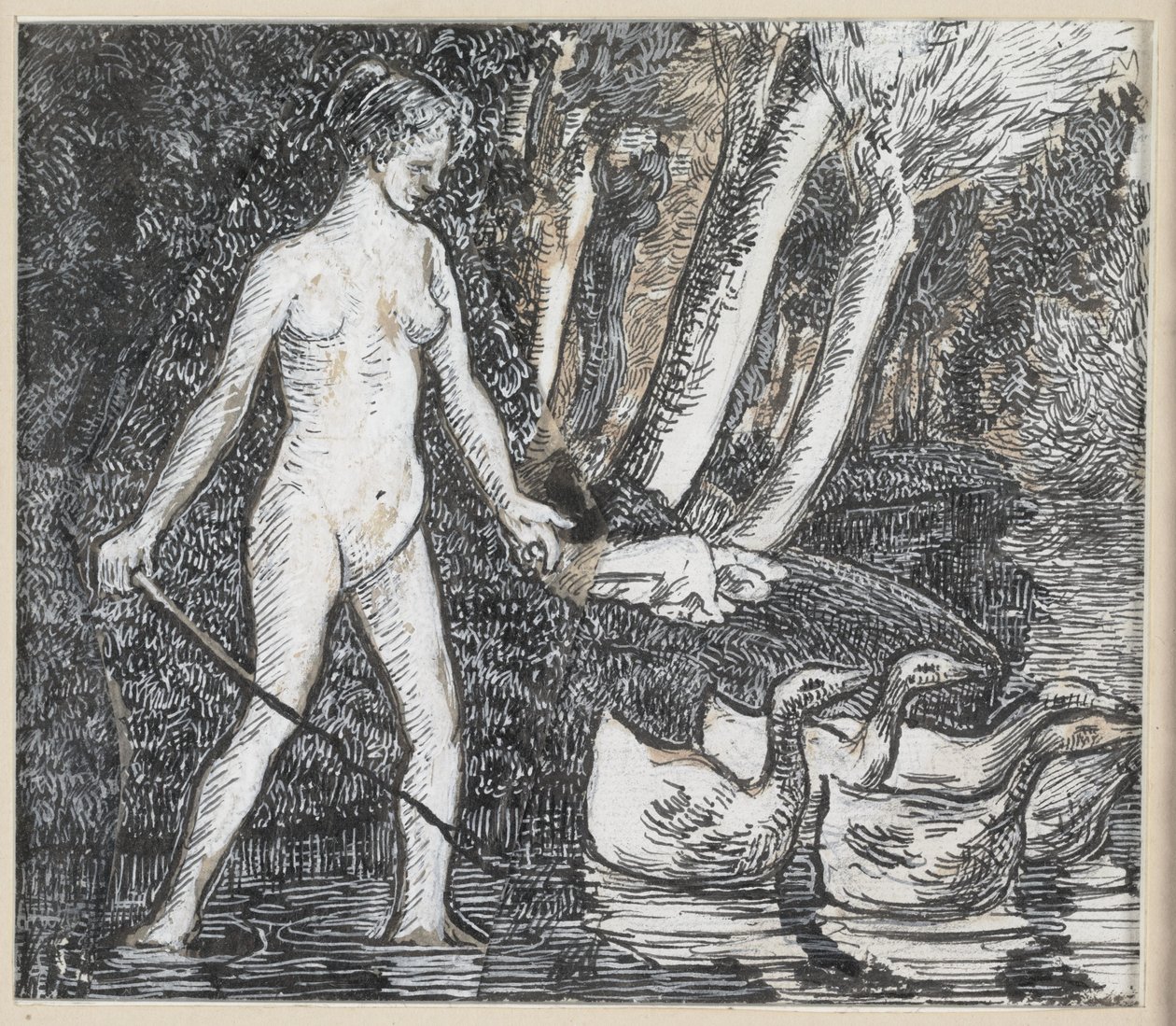 Fürdő libákkal, 1895 alkotó: Camille Jacob Pissarro