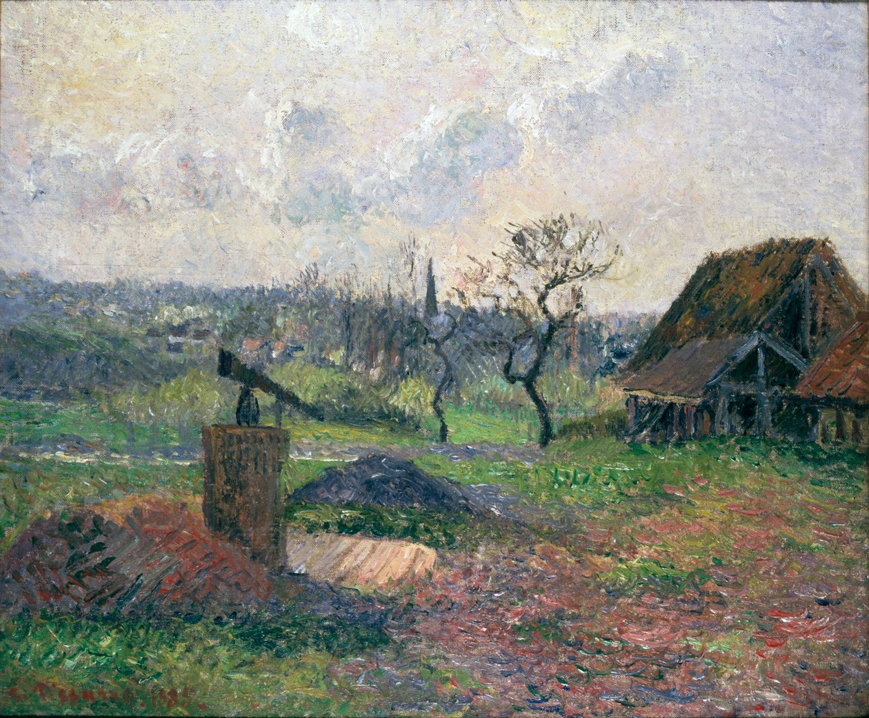Téglakemence Eragnyban, 1885 alkotó: Camille Pissarro
