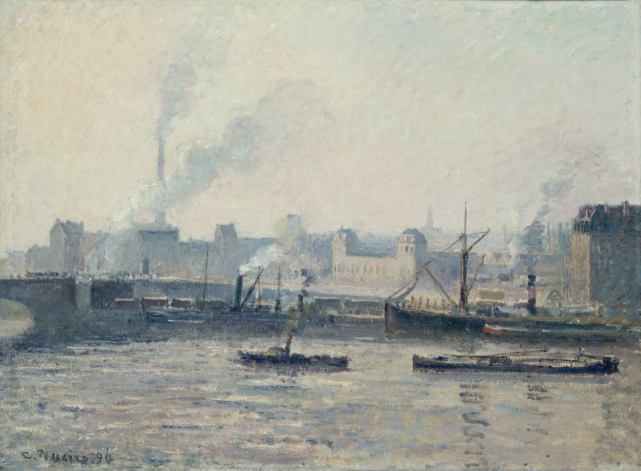 Camille Pissarro, 1896 - A Saint-Sever híd, Rouen, ködösítés alkotó: Camille Pissarro