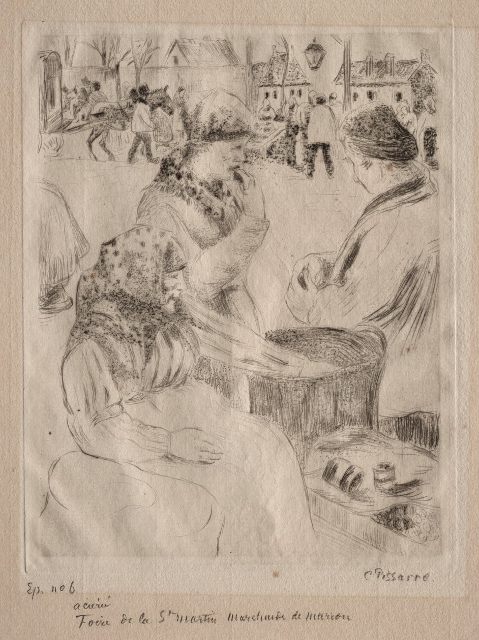 Gesztenyeárus alkotó: Camille Pissarro