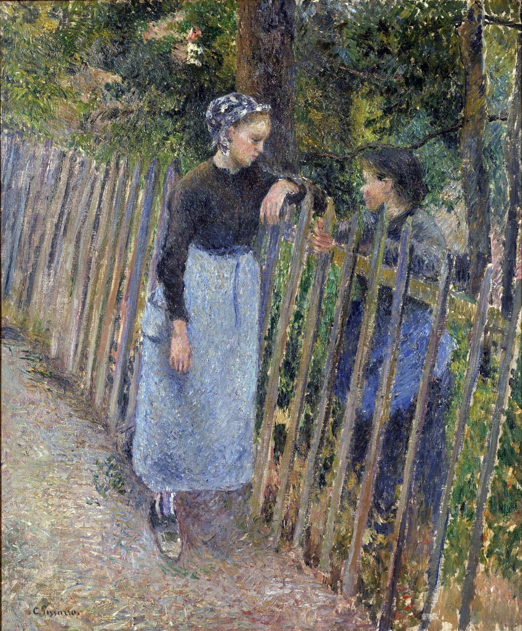 ""Beszélgetés"" Camille Pissarro (1830-1903) festménye 1881 körül. Mérete 65,3x54 cm Nemzeti Nyugati Művészeti Múzeum, Tokió alkotó: Camille Pissarro