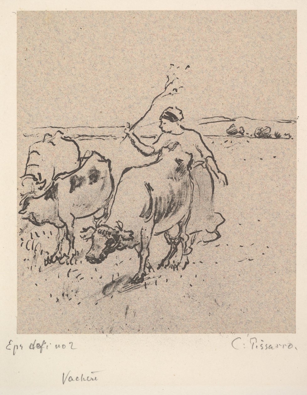Tehénpásztor, kb. 1899. alkotó: Camille Jacob Pissarro
