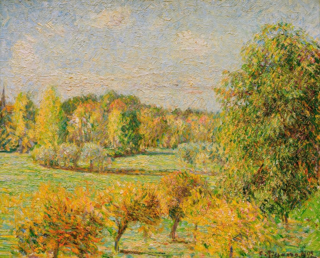 Őszi hatás, dió, Eragny alkotó: Camille Pissarro