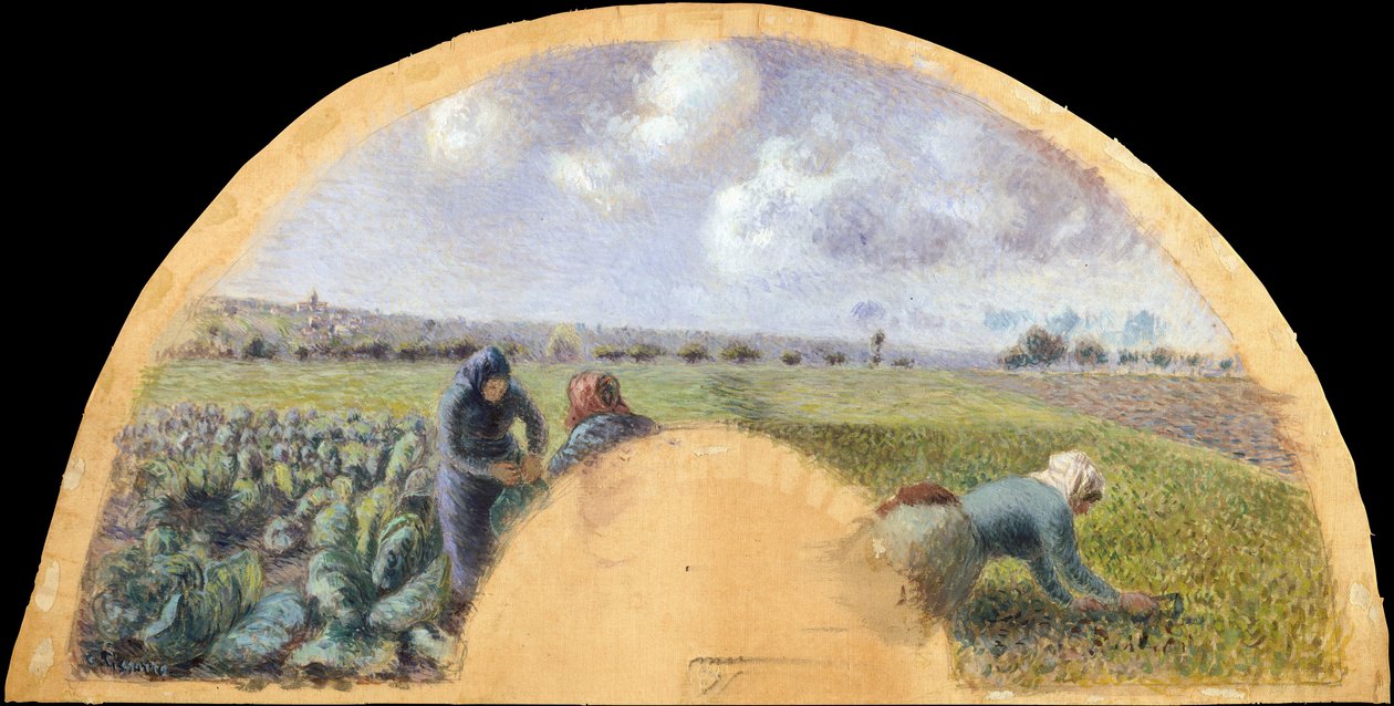 Fan Mount: A káposztagyűjtők, kb. 1878-79. alkotó: Camille Pissarro